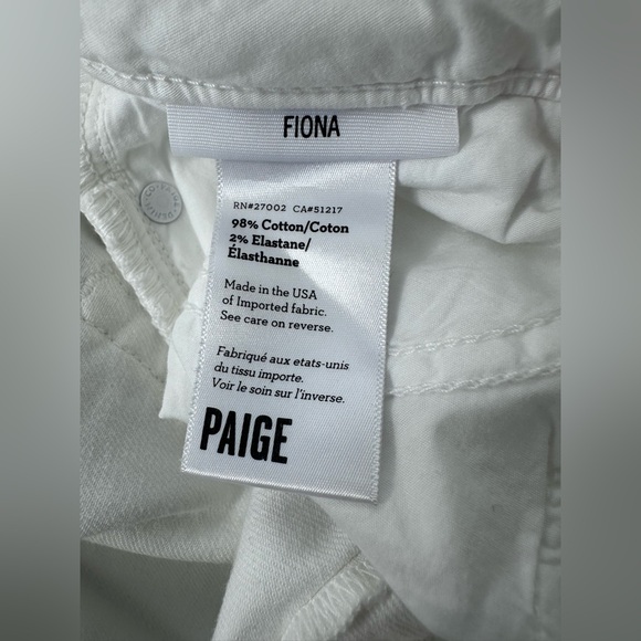 NWT Paige Fiona Optic White Distressed Flare Jeans Size 28 - Picture 4 of 9